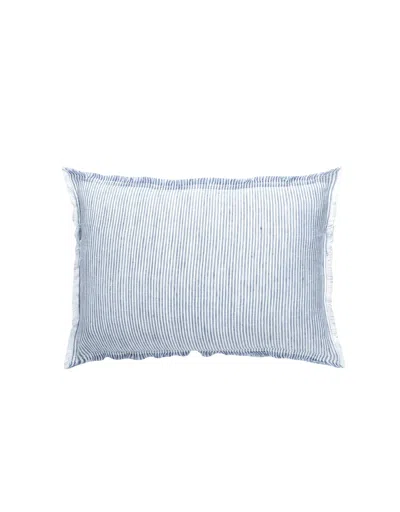 Anaya Home Chambray Blue Pinstripe So Soft Linen Pillow