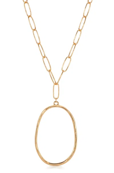 Ettika Large 18k Gold-plated Oval Pendant Chain Link Necklace