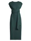 Modern Citizen Women's Fei Tie-front Midi-dress In Aquatic Green