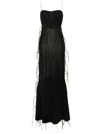 Jacquemus Fino Embroidered Mermaid Dress In Black