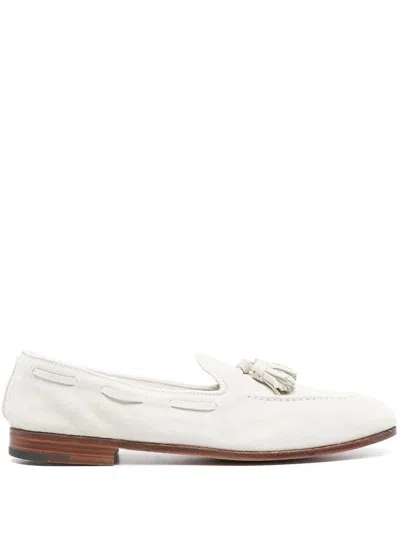 Church's Maidstone Suede Loafers In White
