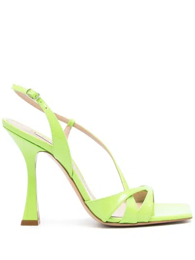 Casadei Geraldine 100mm Leather Sandals In Green