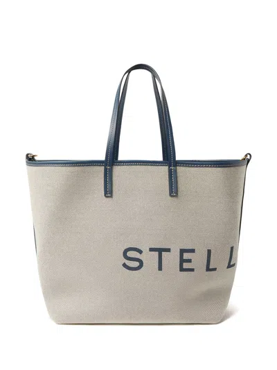 Stella Mccartney Tote Bag With Print In Blue