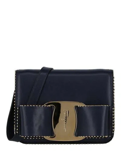 Ferragamo Mini Vara Bow Crossbody Bag Woman Cross-body Bag Blue Size - Calfskin