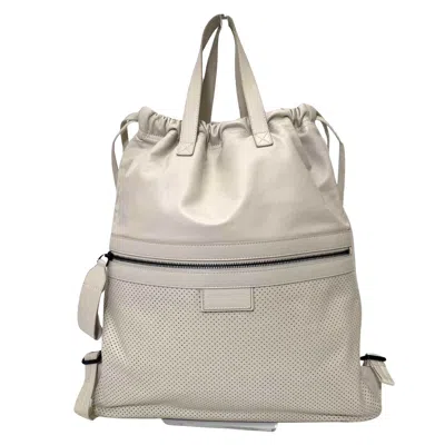 Bottega Veneta Ecru Leather Backpack Bag ()