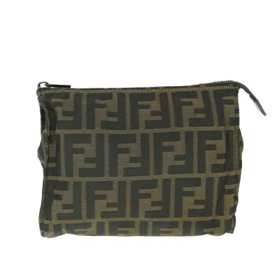 Fendi Zucca Brown Canvas Clutch Bag ()