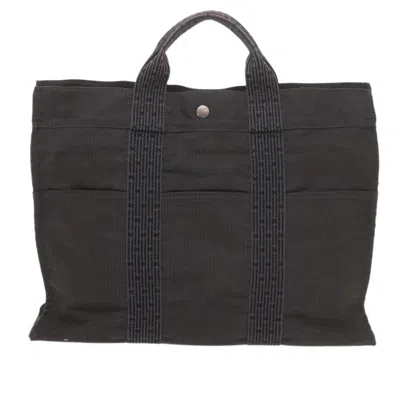 Hermes Hermès Herline Grey Synthetic Tote Bag () In Black