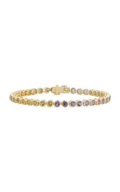 Jemma Wynne 18k Yellow Gold Anniversary Yellow Sapphire And Amethyst Tennis Bracelet