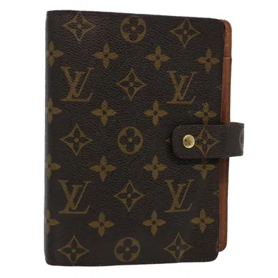 Pre-owned Louis Vuitton Agenda Cover Brown Cashmere Wallet  ()