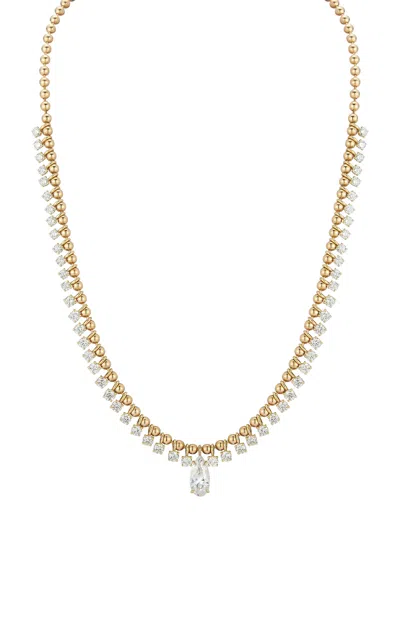 Jemma Wynne One-of-a-kind Connexion Diamond Fringe Necklace With Diamond Pear Center In Yellow