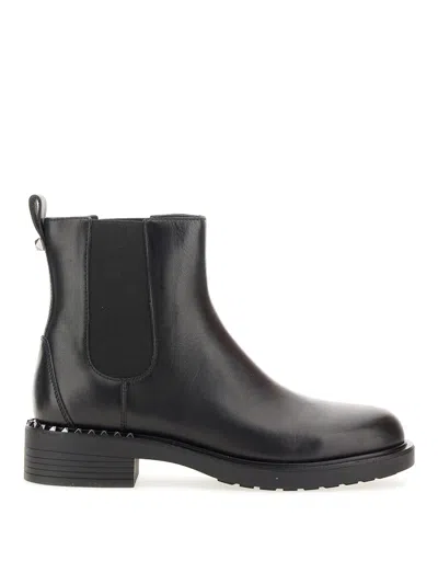 Ash Leather Boot In Black