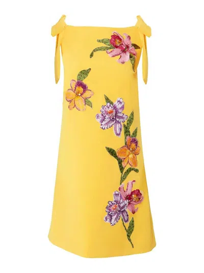 Carolina Herrera Embellished  Shift Dress In Yellow