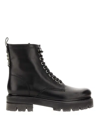 Dsquared2 40mm Icon Evening Leather Combat Boots In Black