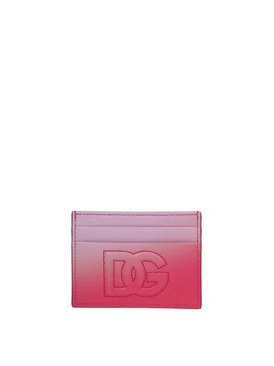 Dolce & Gabbana Calfskin Card Holder In Pink