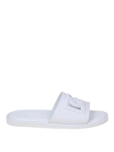 Dolce & Gabbana Logoed Sandals In White