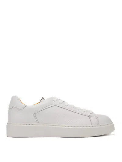 Doucal's Logo Trainers In White