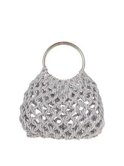 Hibourama Jewel Bag With Applied Crystals In Silver