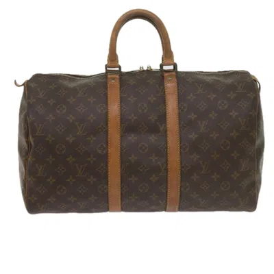 Pre-owned Louis Vuitton Keepall 45 Gold Canvas Travel Bag ()