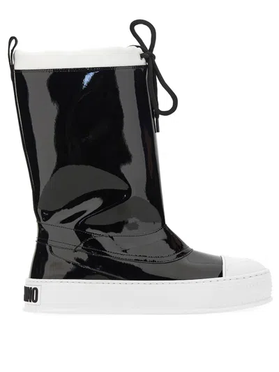 Moschino Boot With Logo In Black