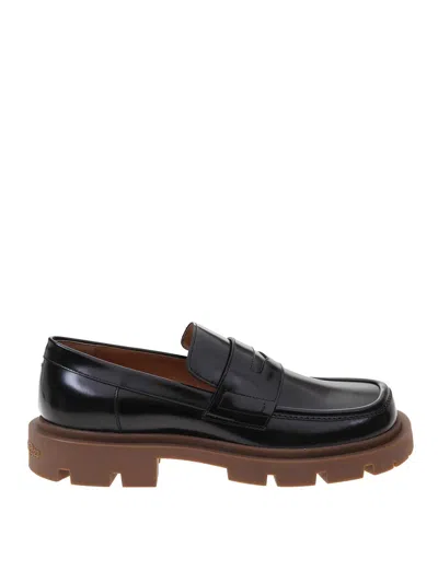 Maison Margiela Leather Moccasin In Black