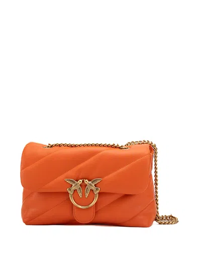 Pinko Leather Bag In Orange
