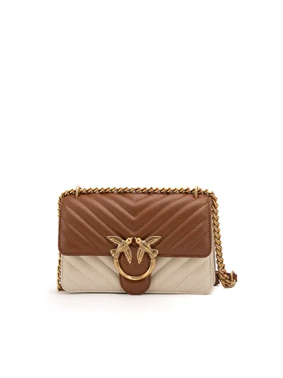 Pinko Leather Bag In Gold