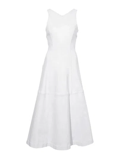 Proenza Schouler Arlet Sleeveless Dress In Stretch Twill In White