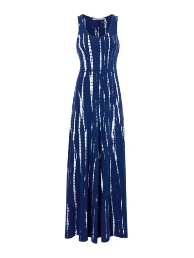 Proenza Schouler White Label Davi Cotton-blend Maxi Dress In Light Blue