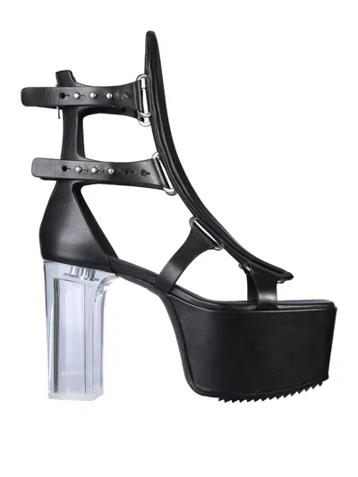 Rick Owens Ankle High Spartans Sandals In Black