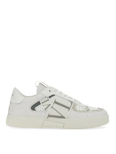 Valentino Garavani Luxury Sneakers For Men   Valentino Vl7 N White And Silver Lace Up Sneakers