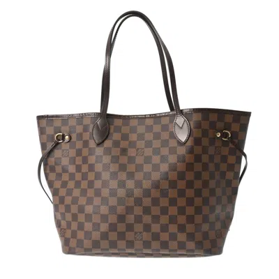 Pre-owned Louis Vuitton Neverfull Mm Brown Canvas Tote Bag ()