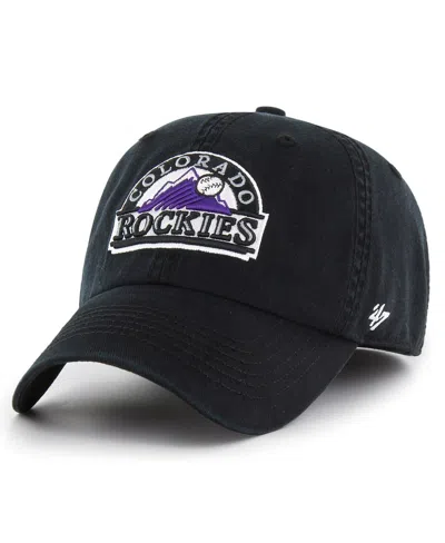 47 Brand Men's ' Black Colorado Rockies Cooperstown Collection Franchise Fitted Hat