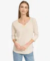 Marc New York Waffle Knit Top In Sand