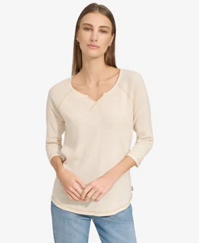 Marc New York Waffle Knit Top In Sandshell