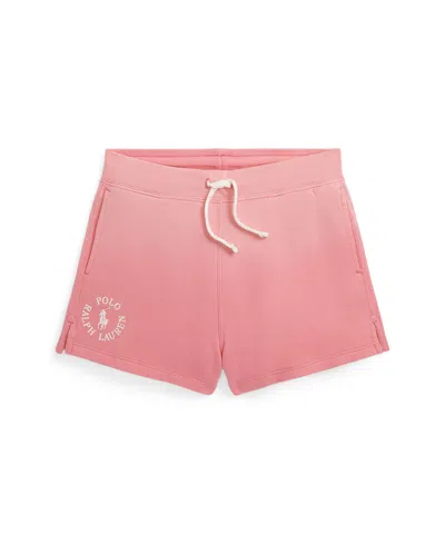 Polo Ralph Lauren Kids' Big Pony Logo Cotton Terry Short In Ribbon Pink