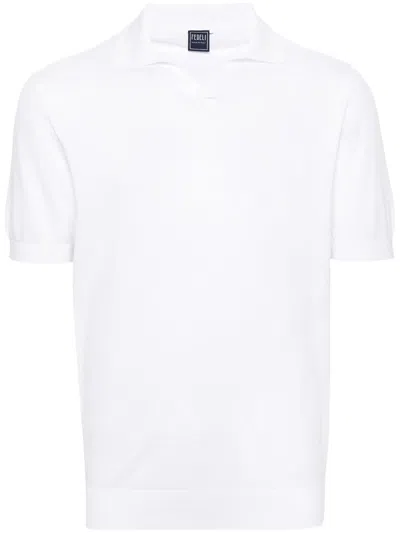 Fedeli Fuji Cotton Polo Shirt In White