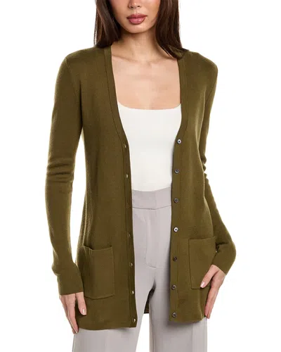 Michael Kors Long Cashmere Cardigan In Green