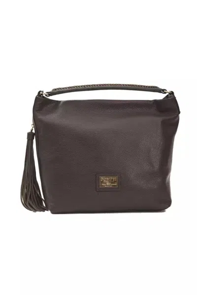 Pompei Donatella Chic Leather Shoulder Women's Bag In Brown