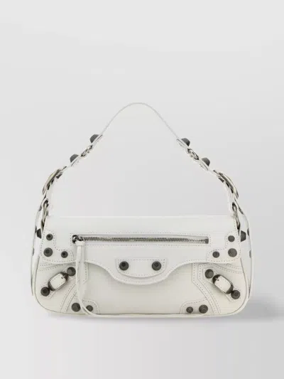 Balenciaga Le Cagole Small Sling Bag In Luxurious White Leather