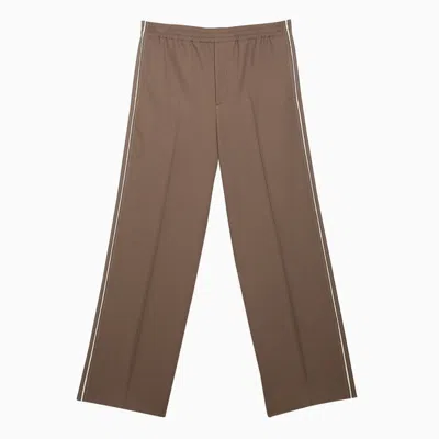 Gucci Beige Wide Trousers Men In Brown