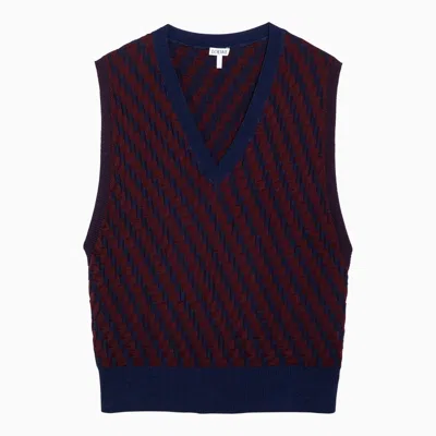 Loewe Burgundy/navy Blue Cotton Waistcoat Women In Red