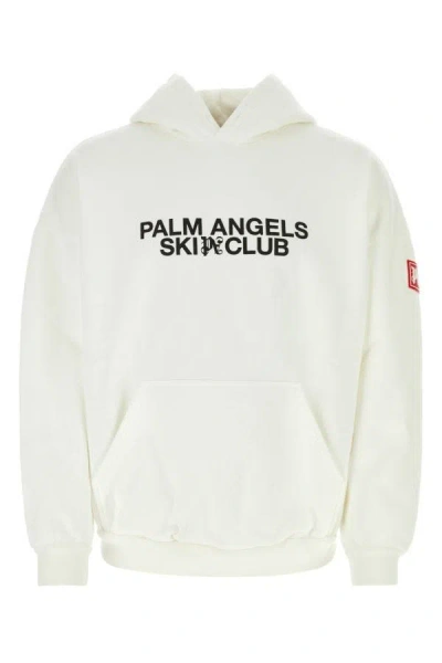 Palm Angels Man White Cotton Oversize Sweatshirt