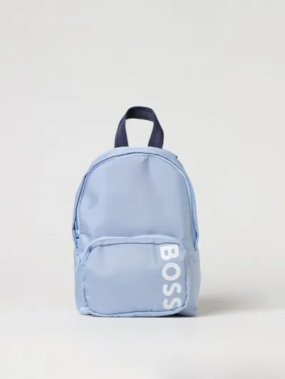Bosswear Kids' Logo-print Backpack In Gnawed Blue