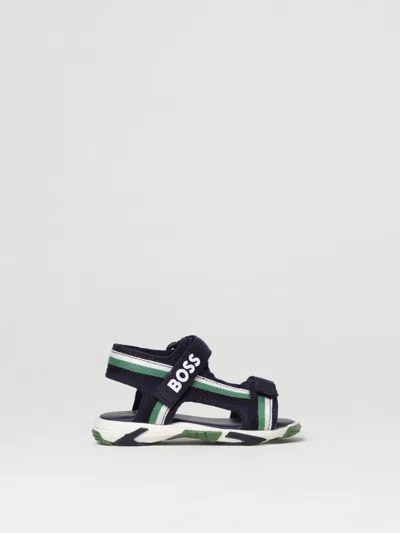 Bosswear Kids' Logo-print Sandals In Blue