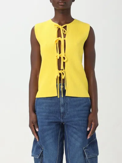 Jw Anderson Bow Tie Tank Top In Yellow