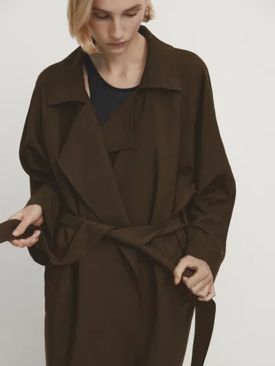 Massimo Dutti Oversize-trenchcoat In Verwaschen