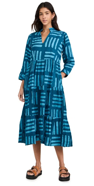 Elisamama Women's Bimpe Printed Tiered Maxi Dress In Turquoise