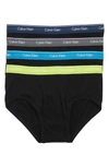 Calvin Klein Men's Classic Briefs 4-pack U4000 In Black/ Rebel/ Blue Jay/ Grey