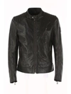 BELSTAFF ZIPPED LEATHER JACKET,71020539.L81N0553 90000 BLACK