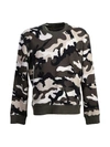 VALENTINO STUDDED CAMOUFLAGE COTTON SWEATER,MV0MF03U 4A6 FS0